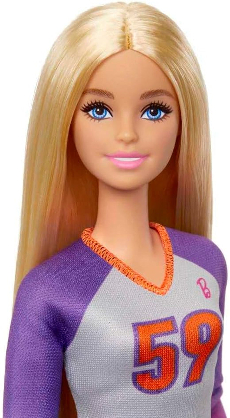 Barbie Made to Move – lalka siatkarka z koszulką i piłką – 22 przeguby do realistycznej zabawy, zawiera odzież do siatkówki i sportową, lalki HKT72 Naty Shop