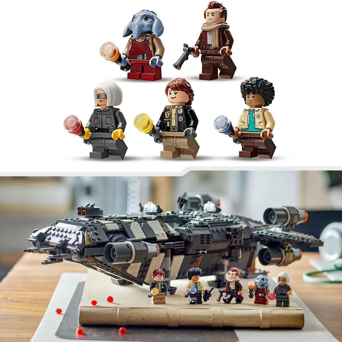 LEGO Star Wars: Skeleton Crew Onyx Cinder, zabawka ze statkiem kosmicznym do zbudowania i kolekcjonerska dla chłopców i dziewcząt z 5 postaciami, pomysł na prezent dla fanów od 10 lat 75374 Zestawy do budowania Besuche den LEGO-Store