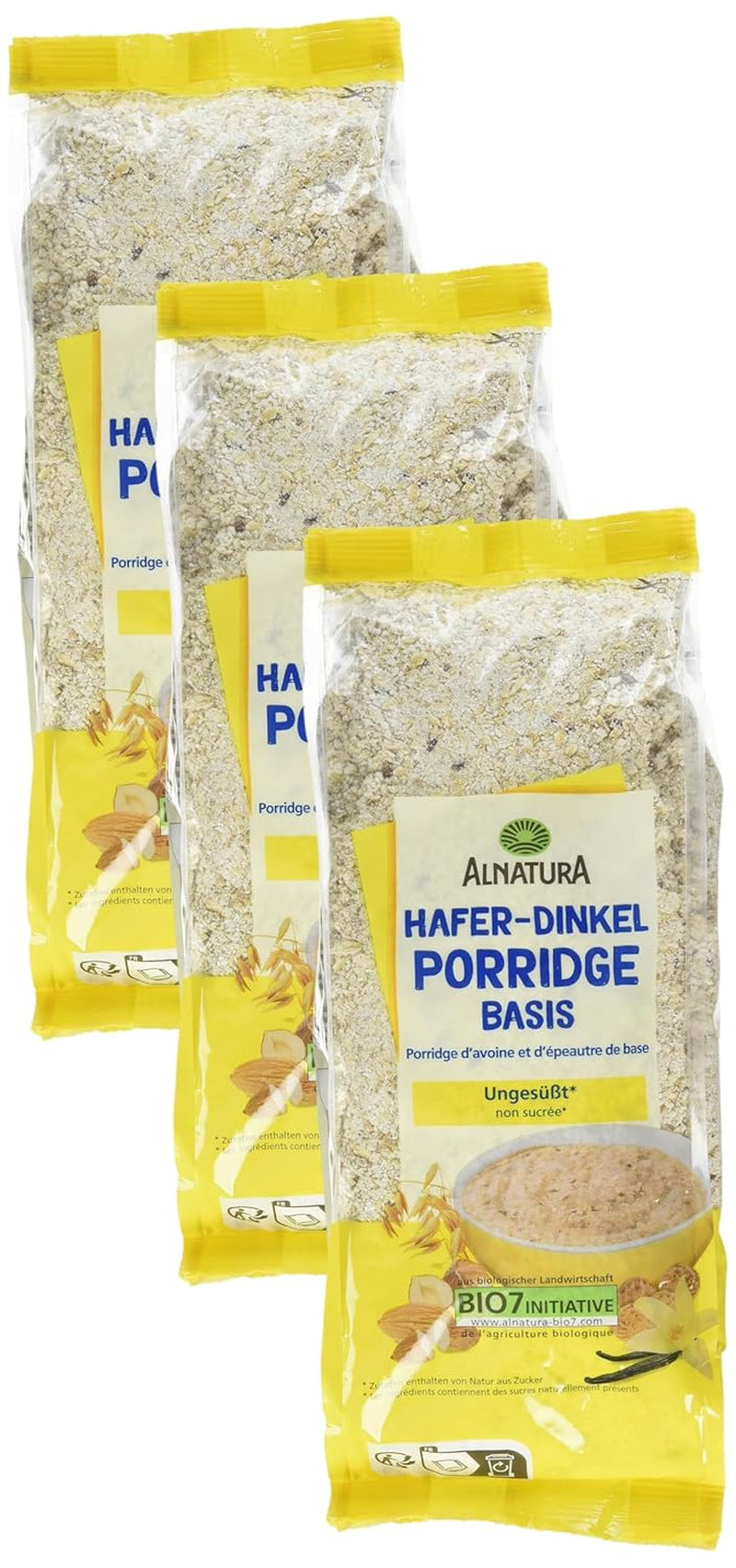 Organiczna baza do płatków owsianych i orkiszu, 500g (3 szt. w opakowaniu)