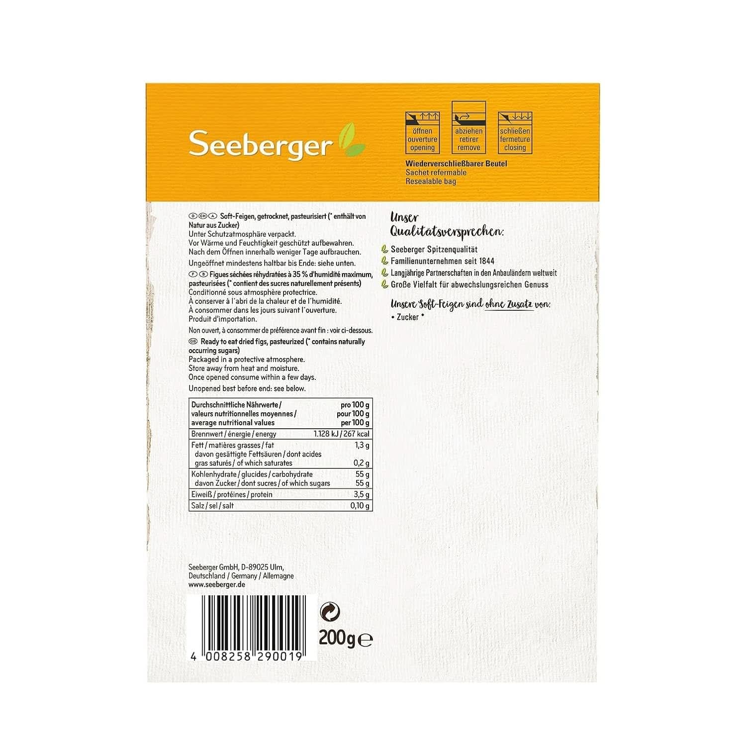 Seeberger Miękkie, miodowo-słodkie figi górskie o kamiennym miąższu - dla świadomych smakoszy, 13 x 200 gramów Naty Shop Produkty suszone