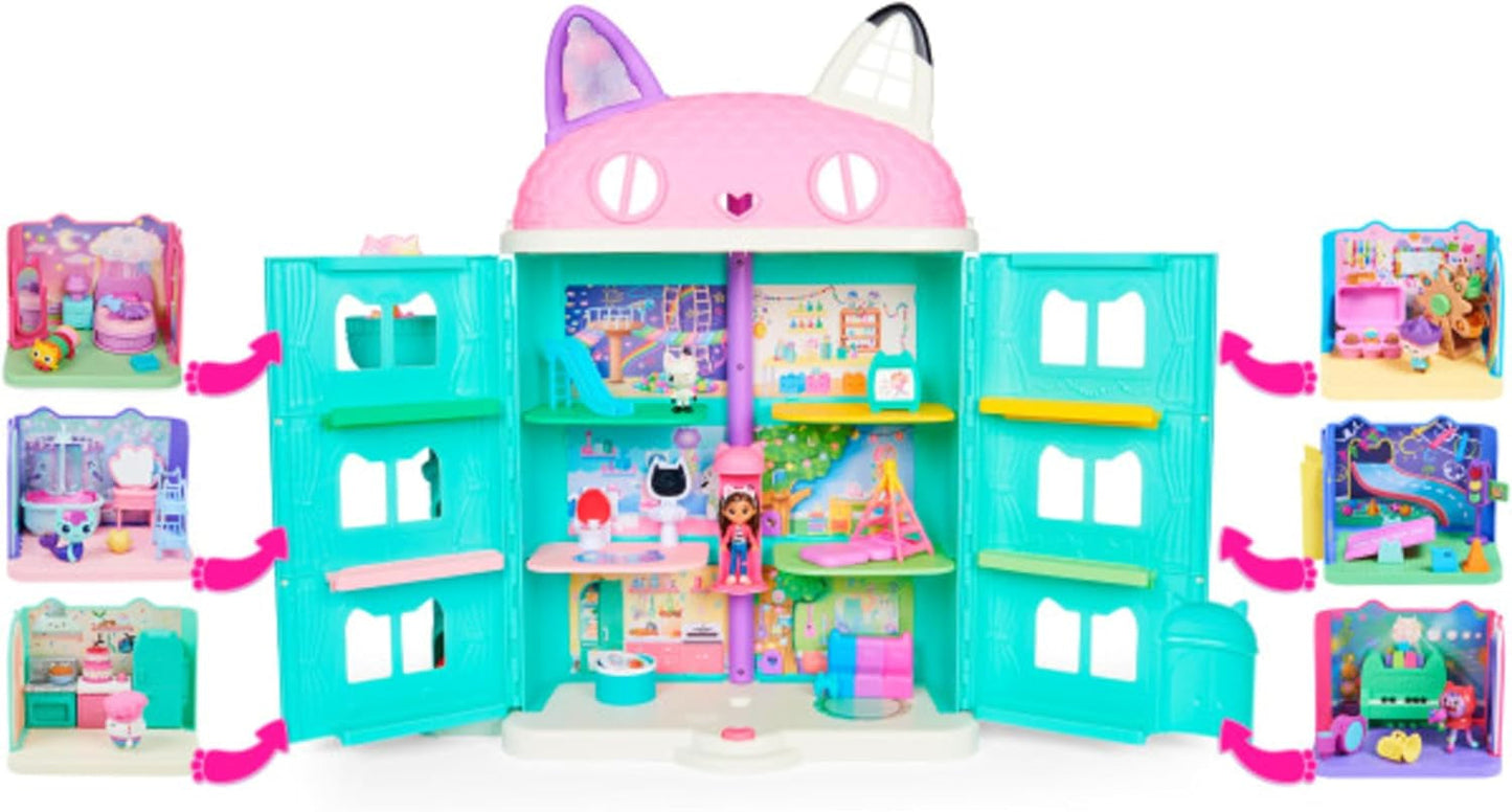 DREAMWORKS GABBY'S DOLLS HOUSE - zestaw do pokoju Deluxe, pokój imprezowy Kitty Narwhale, tematyczne meble i akcesoria, wiek 3+