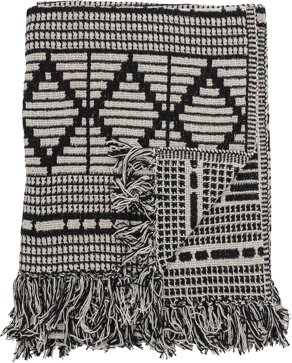 Narzuta Bloomingville, czarna, bawełna, 160cm Bloomingville Łóżka i koce Czarny 160cm