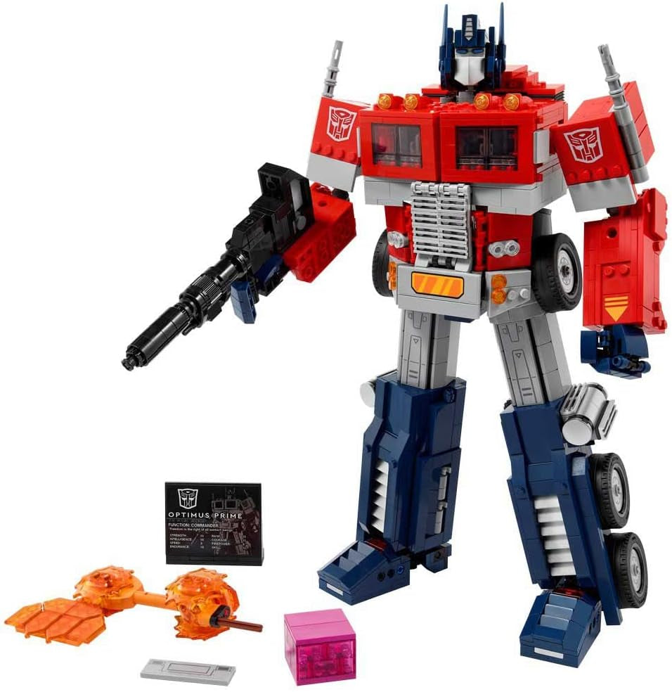 Zestaw LEGO 10302 Icons Optimus Prime, figurka robota 2 w 1 i model ciężarówki, zabawkowy model transformatora dla dorosłych, prezent urodzinowy lub świąteczny dla mężczyzn, kobiet, dla niej i dla niego Zestawy do budowania Besuche den LEGO-Store