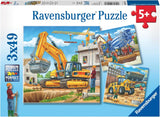 Ravensburger Puzzle dla dzieci - 09226 Duże pojazdy budowlane - Puzzle dla dzieci 5+ 3X49 elementów Puzzle Naty Shop Domyślny tytuł