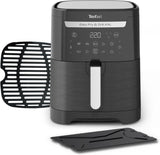 Tefal Easy Fry Max EY2458, 5 litrów, frytownica na gorące powietrze, 10 automatycznych programów gotowania, cyfrowy ekran dotykowy Urządzenia Naty Shop Czarny Pojedynczy - Bez okna 6,5L