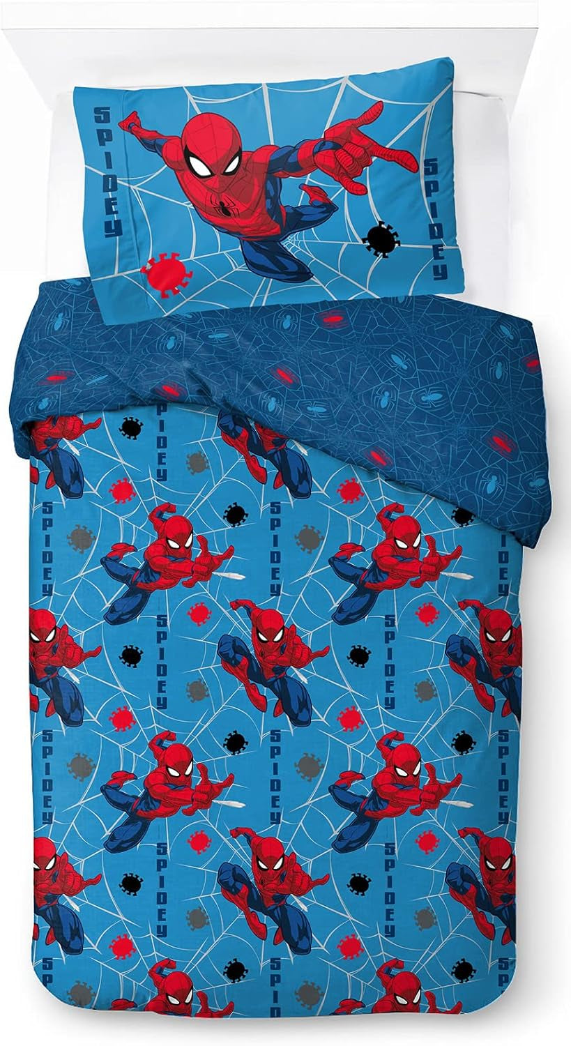 Pościel dla dzieci, Postacie Disneya, 100% bawełna Pościel - dziecięca Naty Shop Blue - Spiderman 135X200/50X70 (2 szt.)