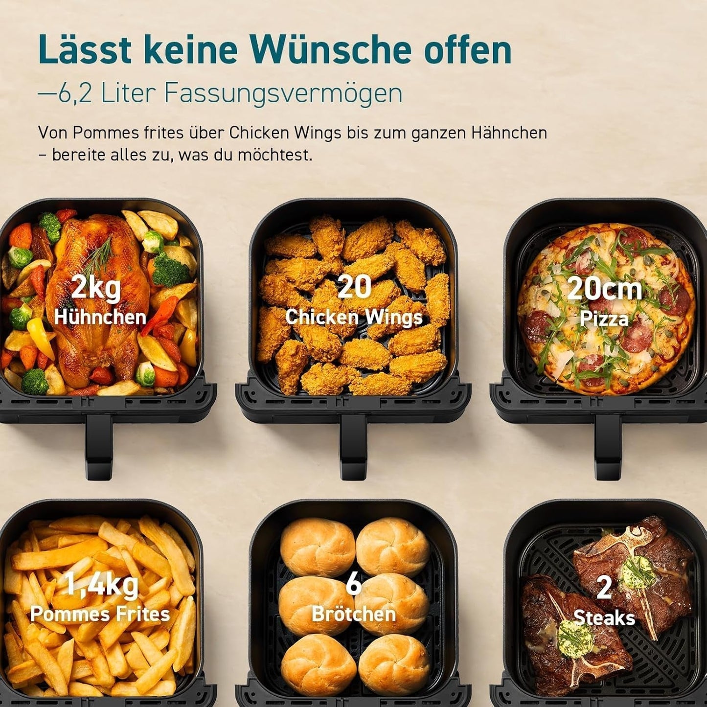 COSORI Frytownica na gorące powietrze Airfryer, frytownica 12 w 1 XXL 6,2 l, frytkownica na gorące powietrze z okienkiem i przypomnieniem o mieszaniu, 80 przepisów AGD Naty Shop