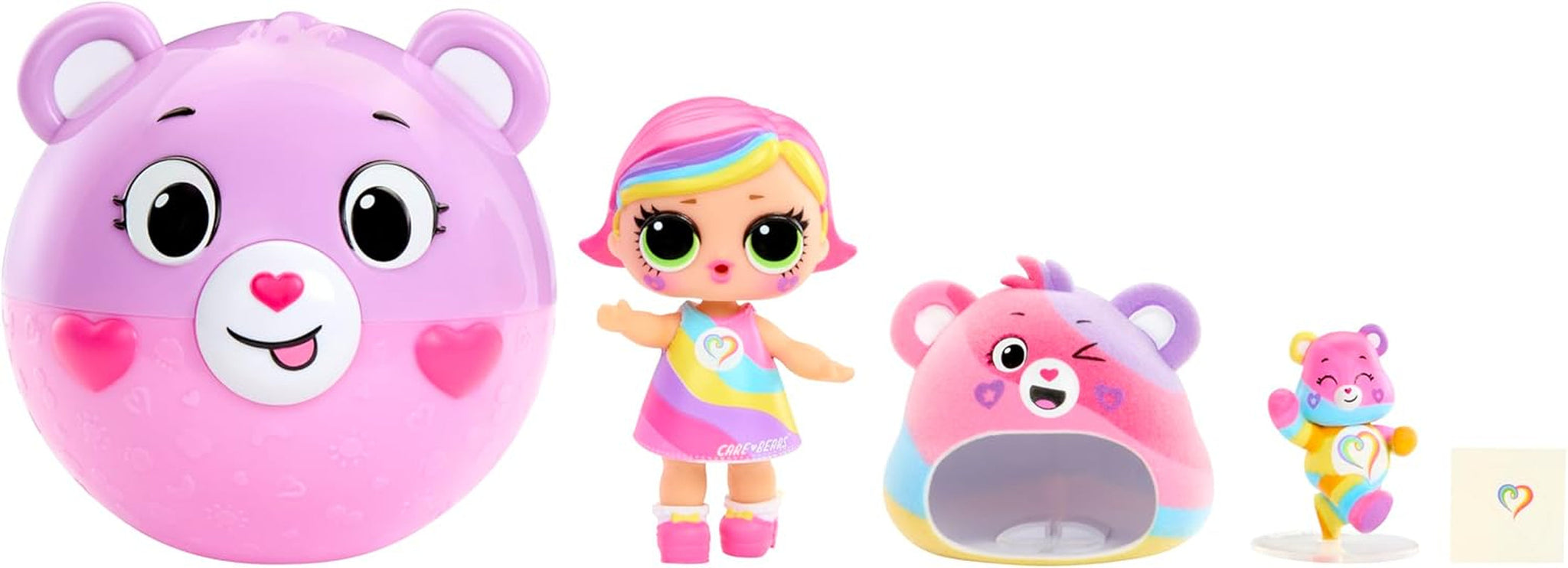 LOL niespodzianka! Loves Care Bears Tots – zawiera 1 lalkę z ubrankiem i akcesoriami, pluszową piłkę, ukryte opakowanie, 6 lalek kolekcjonerskich