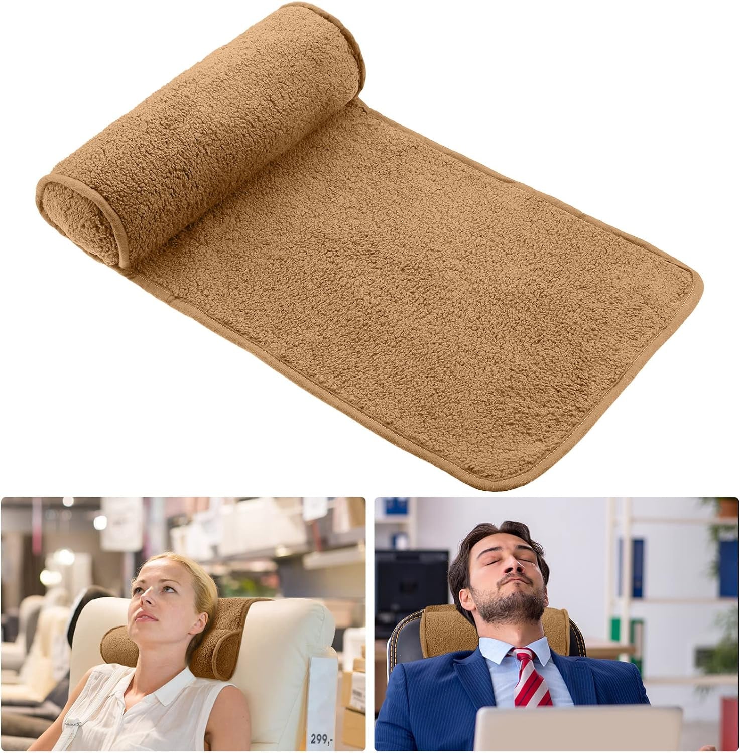 Szezlong Poduszka pod szyję Poduszka pod głowę Pluszowa regulowana poduszka Rolka pod szyję Antypoślizgowa polarowa sofa Poduszka pod szyję Poduszka podpierająca głowę do podróży Domowy szezlong Sofa Fotel (czarny)