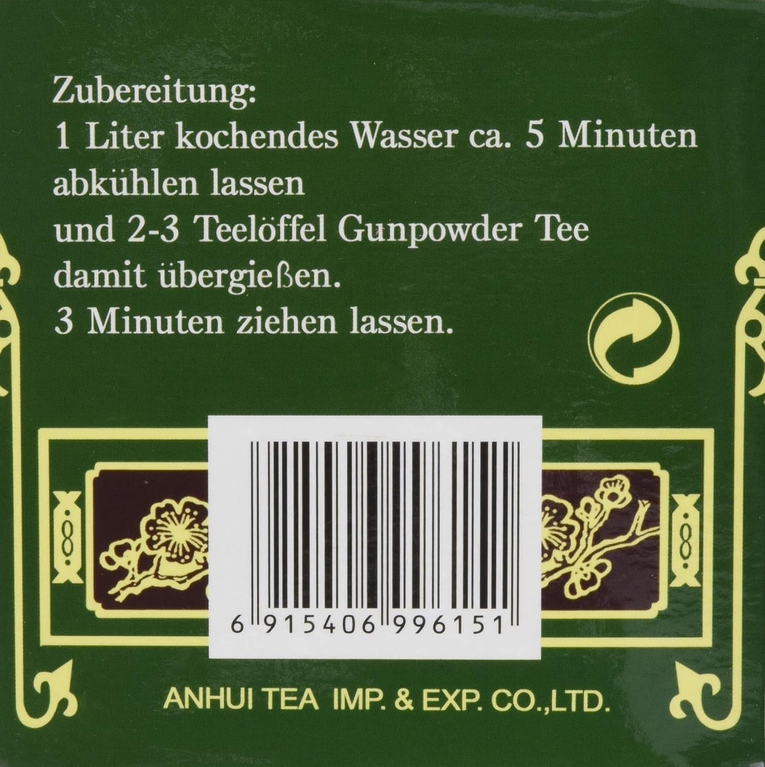 Herbata zielona, ​​Gunpowder, Geroll (1 opakowanie 500 g)