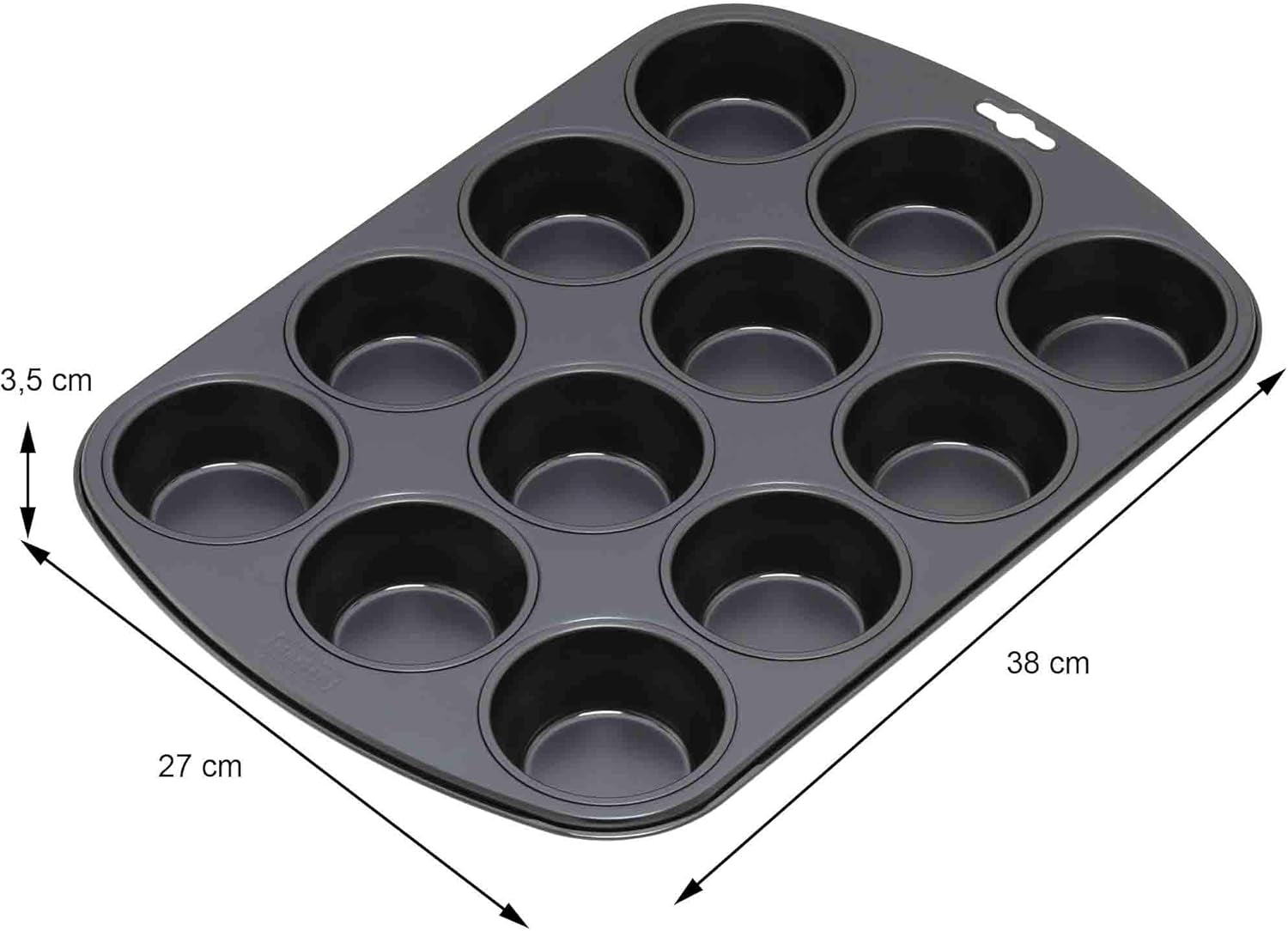 Oryginalny zestaw muffinek Kaiser Inspiration 2-Teilig, Muffinblech Mit Xmas Papierbackförmchen Für 12 babeczek, 38 x 27 cm, forma do ciastek Antihaftbeschichte, Schwarz Formy i blachy do pieczenia Naty Shop