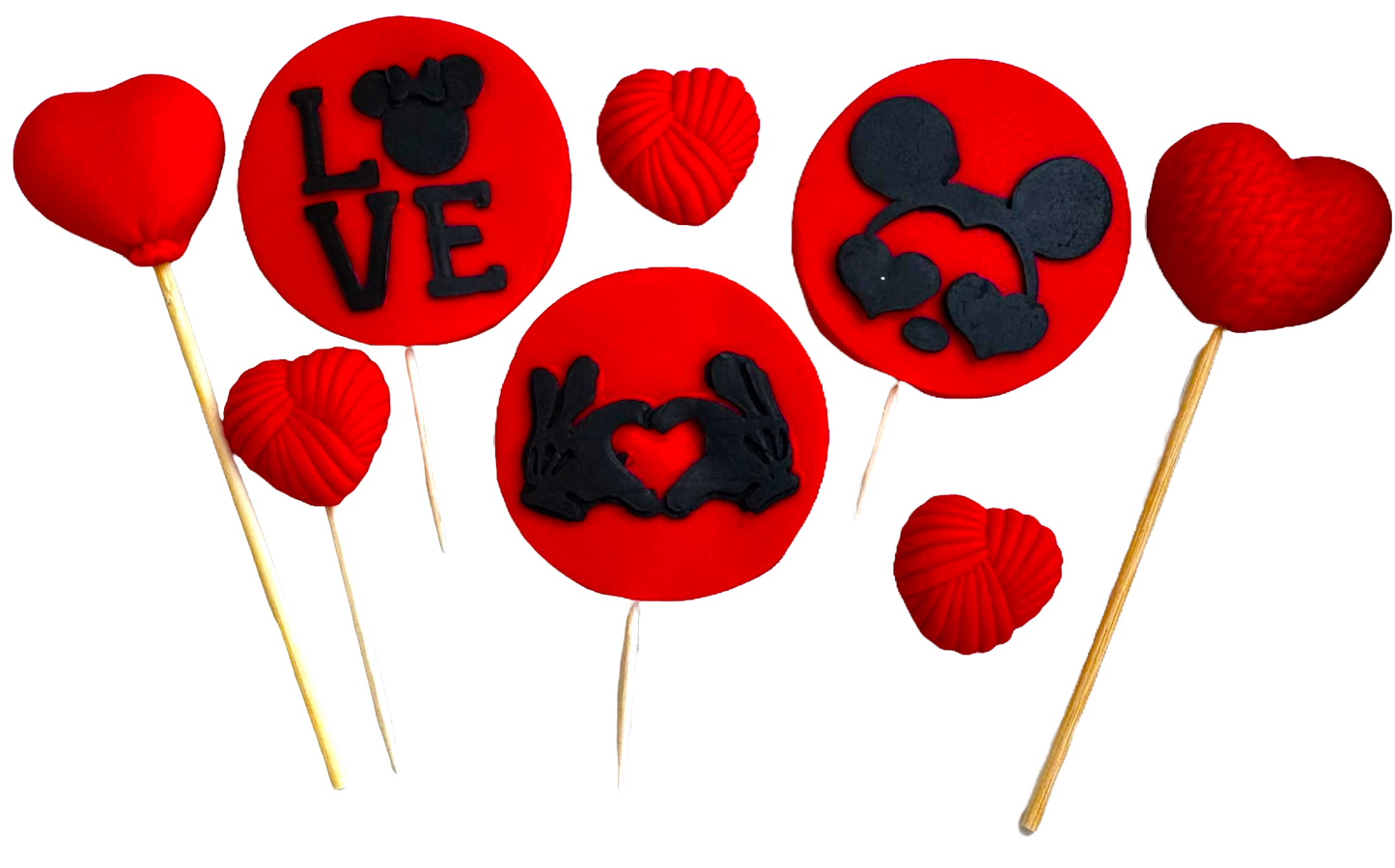 Zestaw 8 dekoracji z jadalnej pasty cukrowej, LOVE Sugar Paste Decores Naty Shop