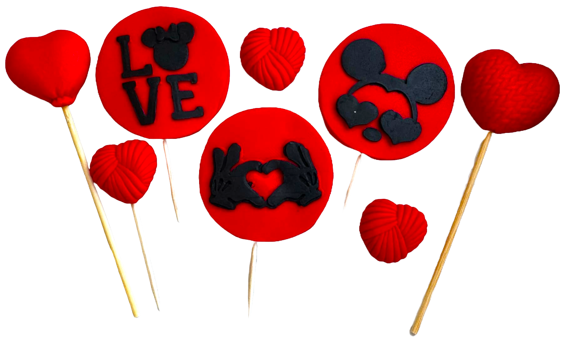 Zestaw 8 dekoracji z jadalnej pasty cukrowej, LOVE Sugar Paste Decores Naty Shop