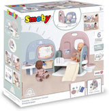 Smoby - Opieka nad dziećmi Przedszkole dla lalek - Centrum zabaw dla lalek Żłobek + przedszkole Życie codzienne - Składany plac zabaw obracany o 360° - 6 akcesoriów - Wykonane w 90% z materiałów pochodzących z recyklingu we Francji, od 3 lat