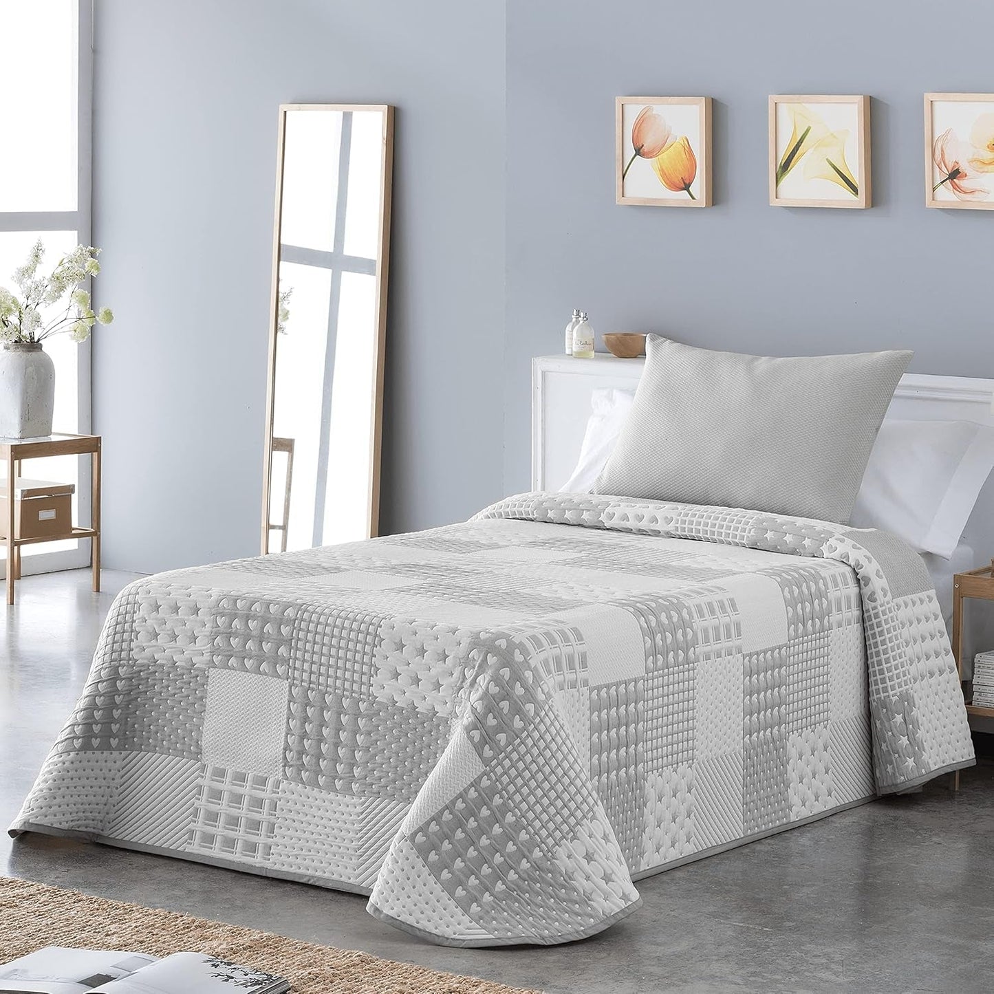 Narzuta Sofia 21 lekka Do łóżek podwójnych 180 i 200 cm, Narzuta Na łóżka 180 i 200 cm, Szare Łóżka i koce Besuche den VIALMAN-Store Szara Cama 180: 270Cm X 270Cm