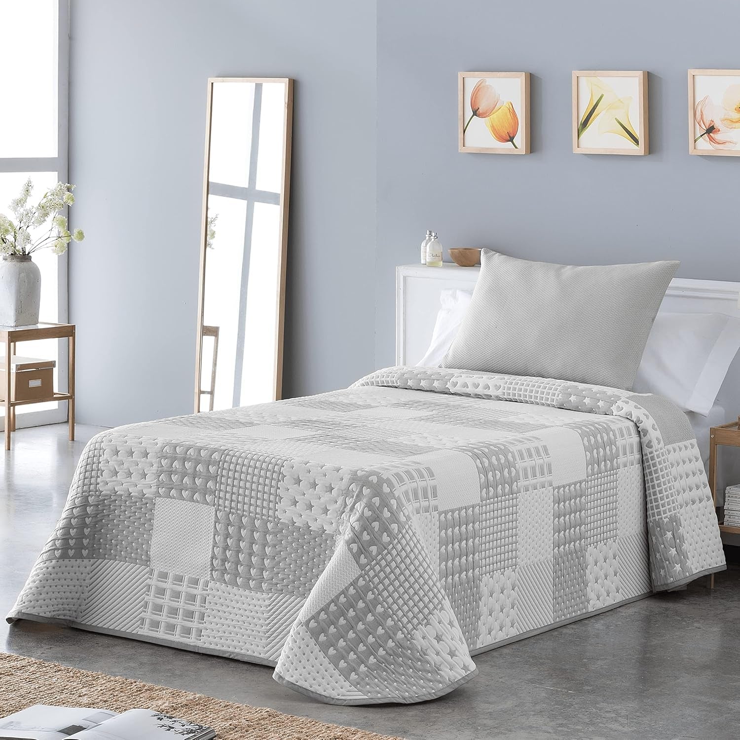 Narzuta Sofia 21 lekka Do łóżek podwójnych 180 i 200 cm, Narzuta Na łóżka 180 i 200 cm, Szare Łóżka i koce Besuche den VIALMAN-Store Szara Cama 180: 270Cm X 270Cm