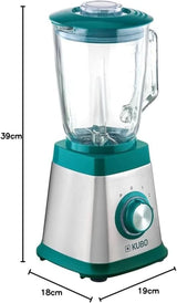 Mikser Aus Glas, 1000 W, 4 Geschwindigkeiten, 1,5 L, 6 Klingen Aus Edelstahl, Eiswürfelfunktion Kitchen Naty Shop
