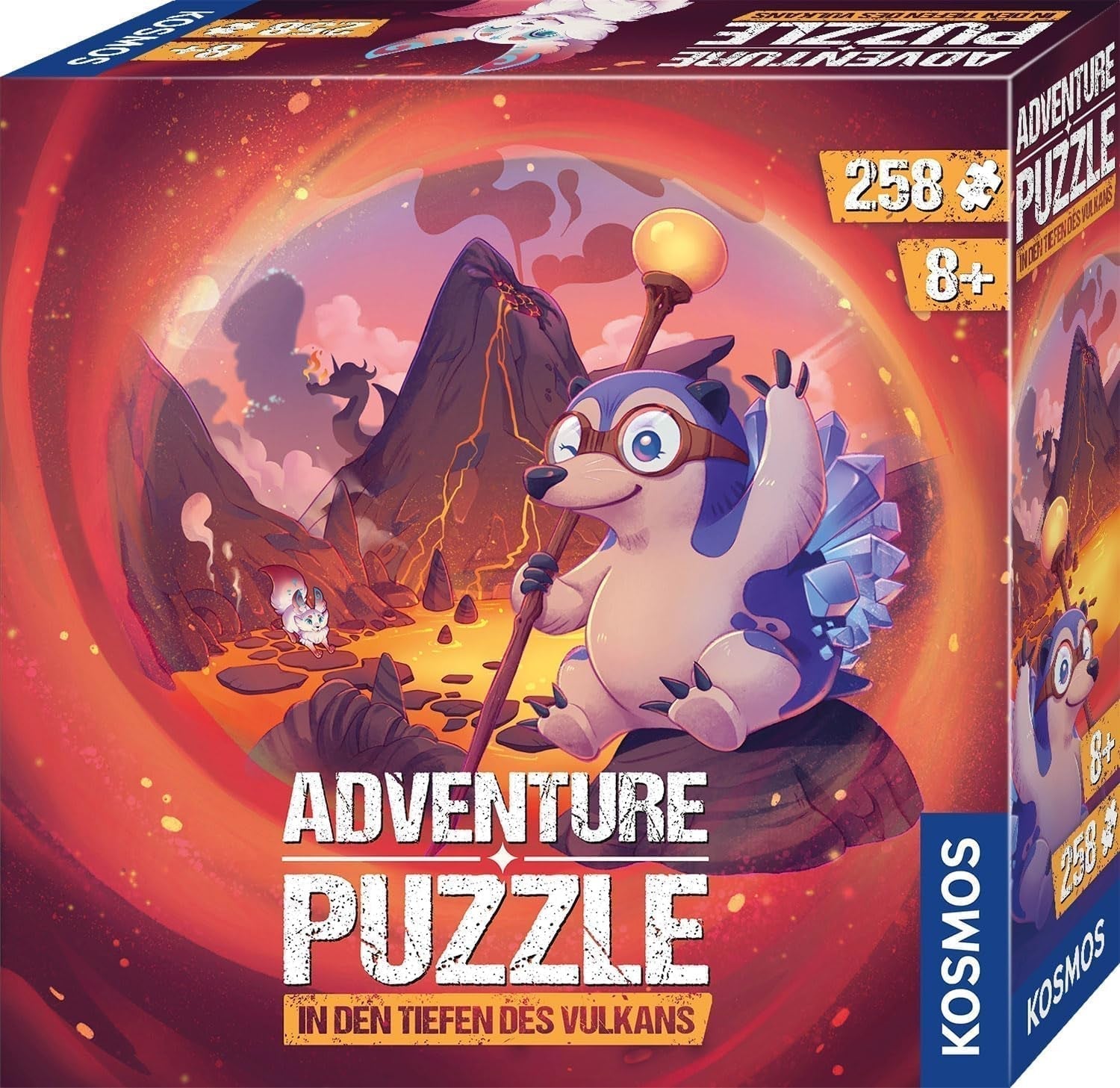 KOSMOS 684853 Den Tiefen Des Vulkans Puzzle przygodowe, 258 elementów, interaktywne puzzle przygodowe dla dzieci w wieku 8+, odkryj historię przygodową z każdym elementem układanki Puzzle Naty Shop Domyślny tytuł