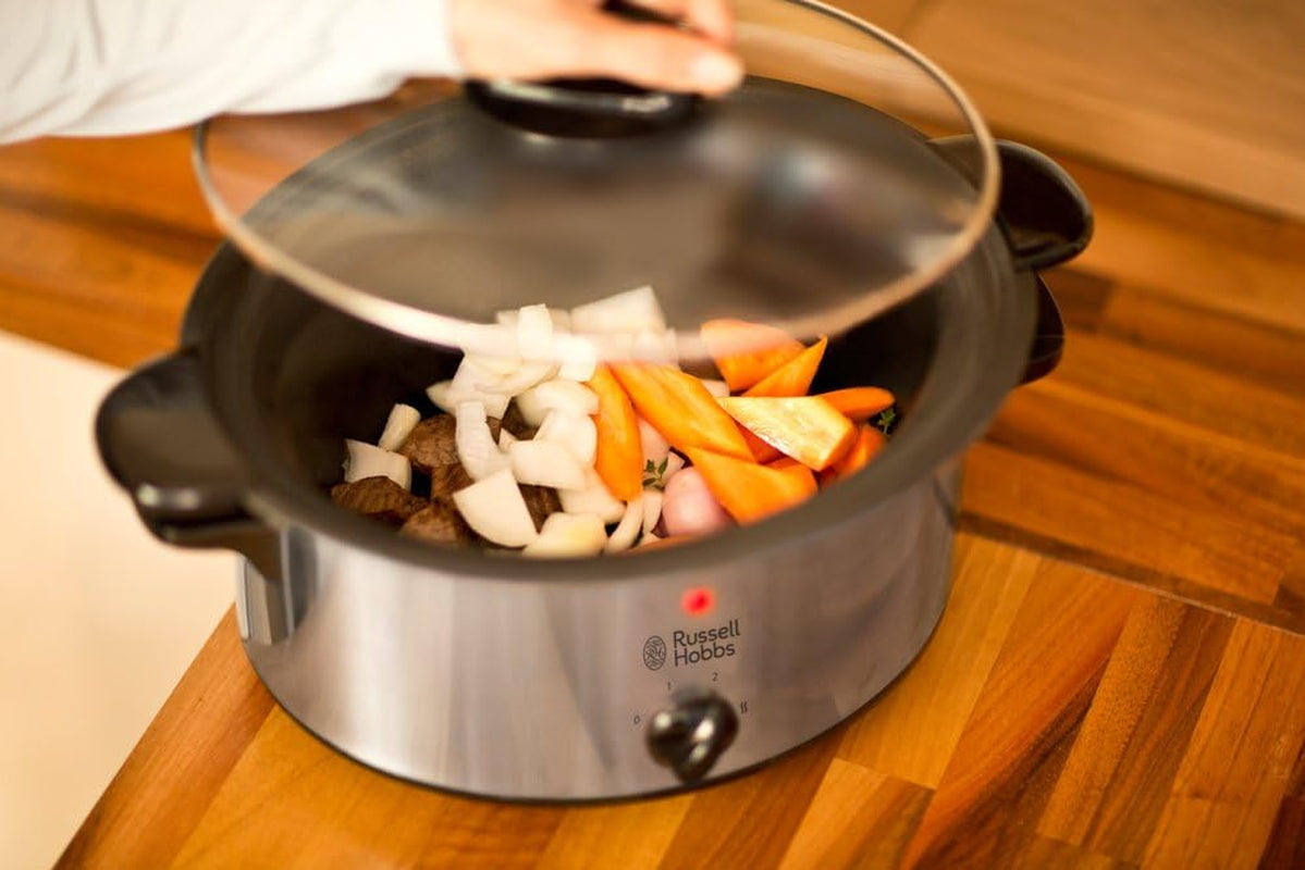 Wolnowar Russell Hobbs, 3,5 litra z powłoką nieprzywierającą, stal nierdzewna, 3 ustawienia temperatury i funkcja utrzymywania ciepła, Wolnowar 160 W Naty Shop