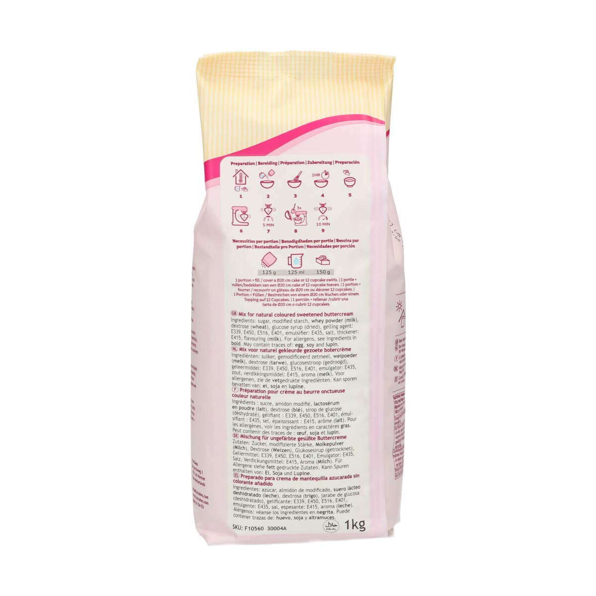 Funcakes Mix Für Buttercreme: Einfach Zu Berübenen, Cremig, Perfekt Zum Dekorieren, Abdecken Und Füllen Von Kuchen, Belag Auf Cupcakes, Halal., 1 Kg Mieszanka do pieczenia i gotowania Naty Shop