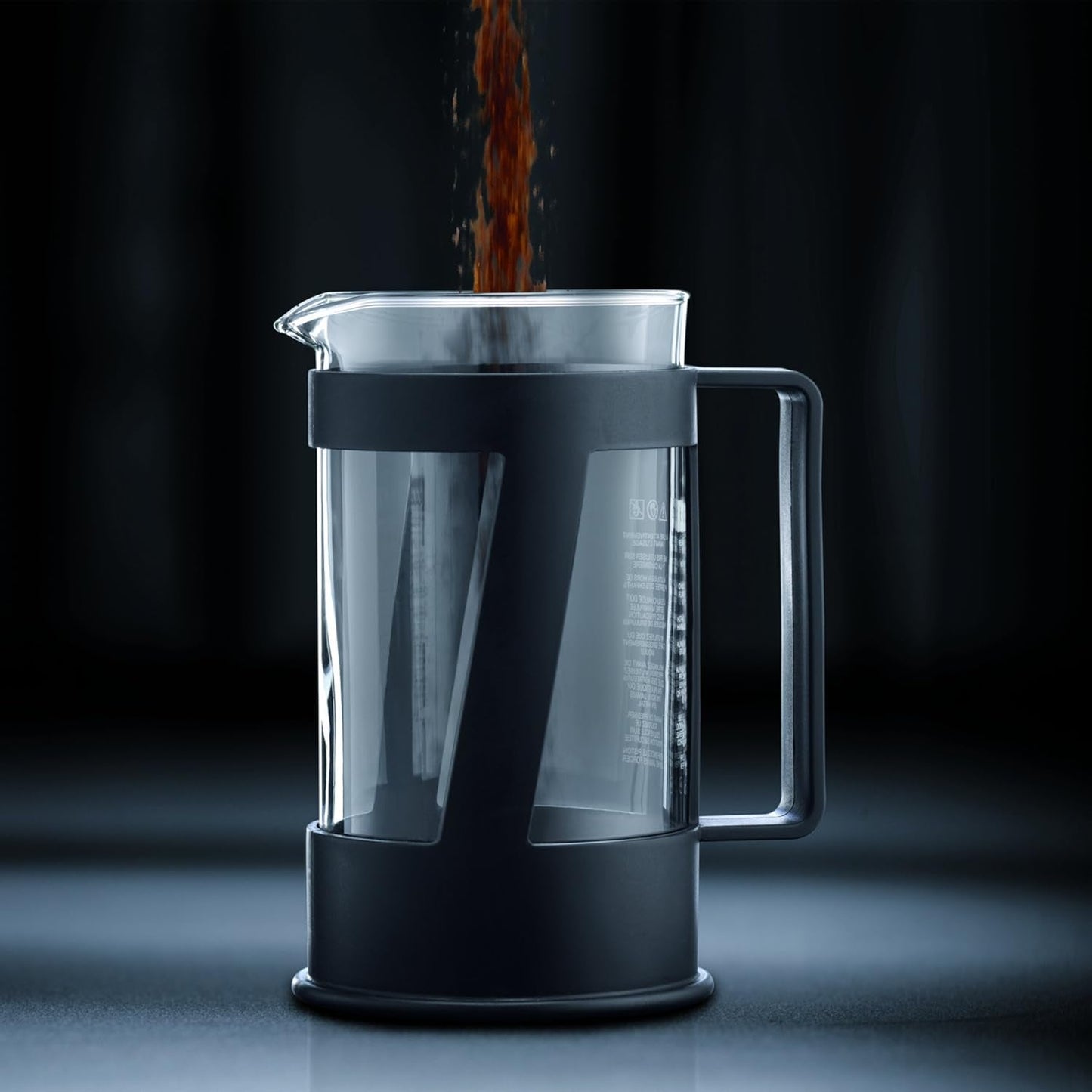Ekspres do kawy Bodum CREMA (system French Press, stały filtr ze stali nierdzewnej, nasadka zabezpieczająca, 0,5 litra) czarny