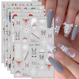 JMEOWIO Nagelsticker Glitzer Weihnachten 10 Blatt Nail Art Naklejka Selbstklebend Nagelaufkleber Schneeflocken Zimowa dekoracja Nageldesign Zubehör