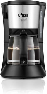 Ufesa CG7114 Capriccio ekspres do kawy przelewowy, 6 filiżanek, 600W, karafka 0,6L, system zapobiegający kapaniu, automatyczne wyłączanie, niebieski
