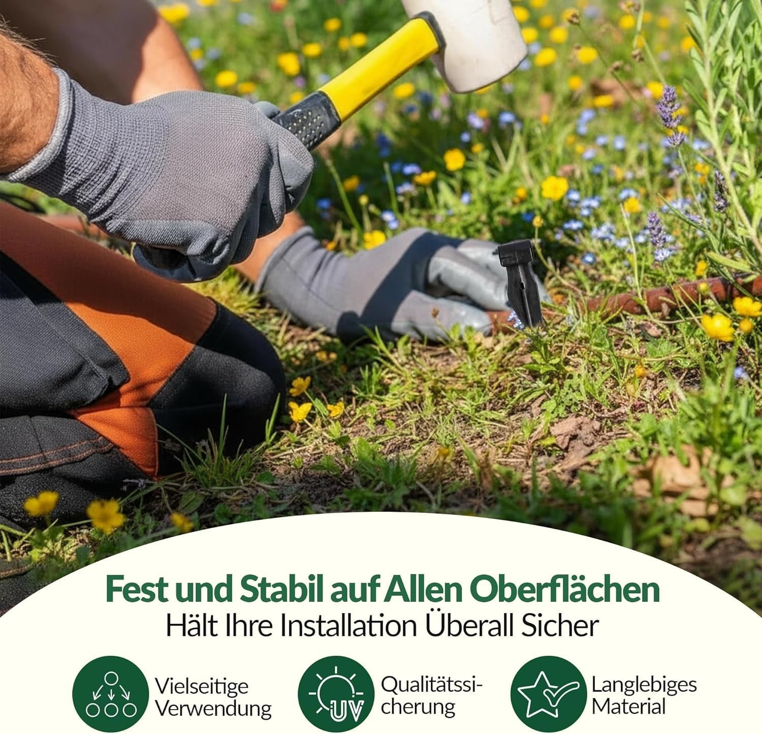 GARDENIX AquaPIN Kotwa do węża ogrodowego, 50 sztuk, kołek uziemiający, kotwa mocująca do węża kroplowego, wąż do nawadniania, widełki łączące