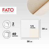 Fato - Naturalne 4-składane jednorazowe serwetki papierowe, przyjazne dla środowiska, 40 szt., rozmiar 38X38, 2 warstwy, 100% papier makulaturowy
