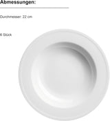 MĘSER Arlona 18-częściowy porcelanowy zestaw obiadowy dla 6 osób, ponadczasowy i elegancki, biały