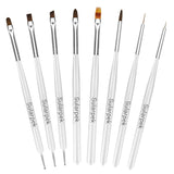 Sularpek 8 Stück Nagel Pinsel Set, Pinsel Für Gelnägel, Nageldesign Pinsel, Narzędzia do zdobienia paznokci, Nailart Pinsel Für Gel Acryl Nägel Nailart