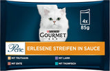 Gourmet Perle Select Strips mokra karma dla kotów, różne mieszanki, opakowanie 12 sztuk (12 x 4 saszetki po 85 g każda)