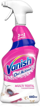 Vanish Oxi Action Multi - Odplamiacz do tekstyliów w sprayu - 660 ml - Detergent do tekstyliów do dywanów i tapicerki - przeciw brudowi i zapachowi moczu Naty Shop