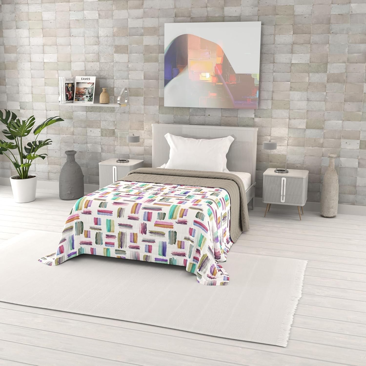 Kołdra letnia z nadrukiem fantasy, wypełnienie poliestrowe, Płatki, 260X270Cm Kołdry i kołdry Naty Shop Multicolor 220X270Cm