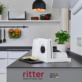 Ritter Markant 05 Wielofunkcyjna składana elektryczna krajalnica i krajalnica do chleba z silnikiem ekologicznym Made in Germany Niszczarki i krajalnice Naty Shop