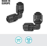Gardena System nawadniania mikrokroplowego, element L 13 mm (1/2"): złącze rurowe do odwracania rur zasilających 13 mm, montaż bez użycia narzędzi, wielokrotnego użytku (13202-20)