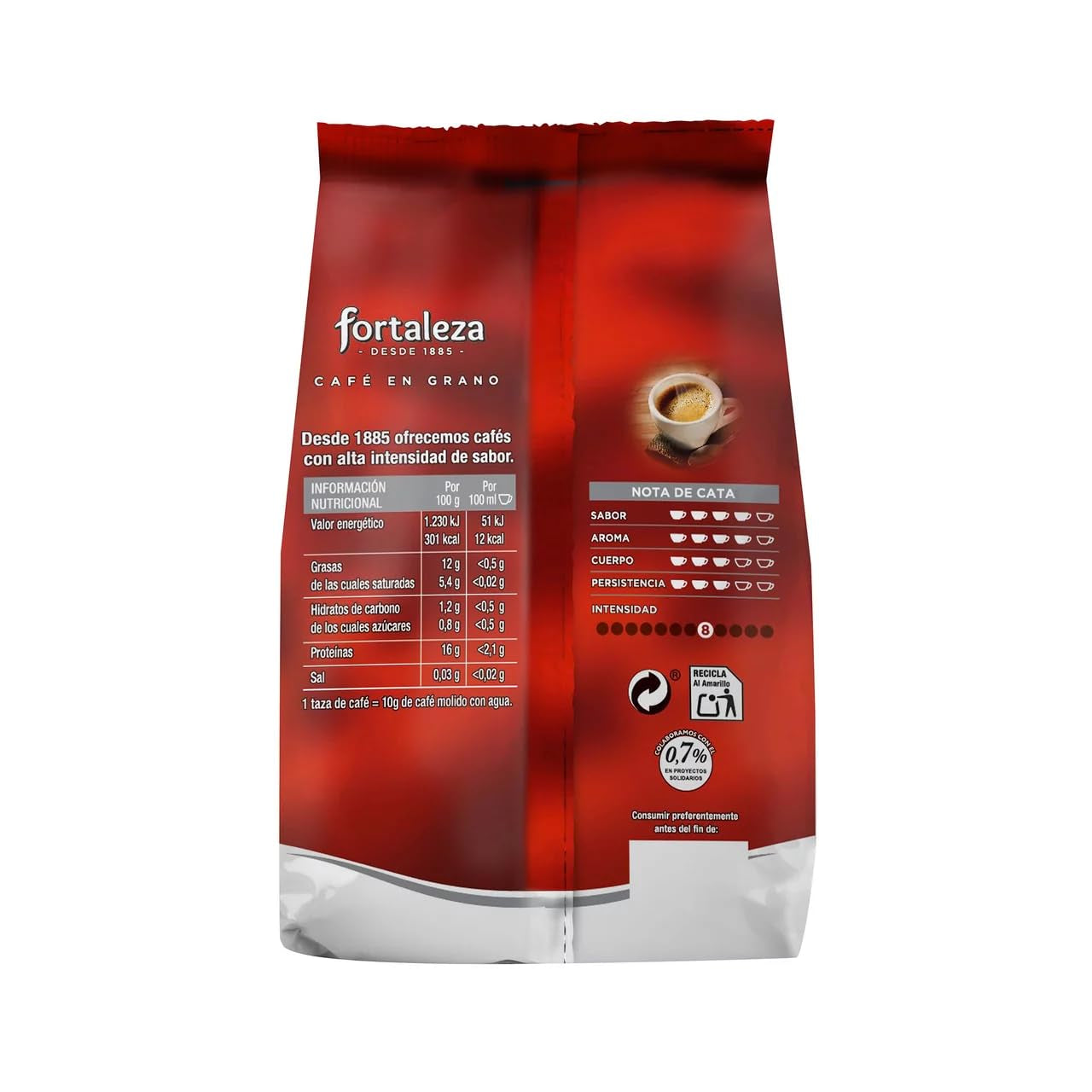 FORTALEZA Kawa naturalna ziarnista 500g, opakowanie 2 szt