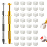 Eiito 100 Stück Weiche Nagelschwämme Für Ombre, Mit 2 Greifstift, Aura-Maniküre-Nailkunst-Werkzeuge (srebro + złoto)