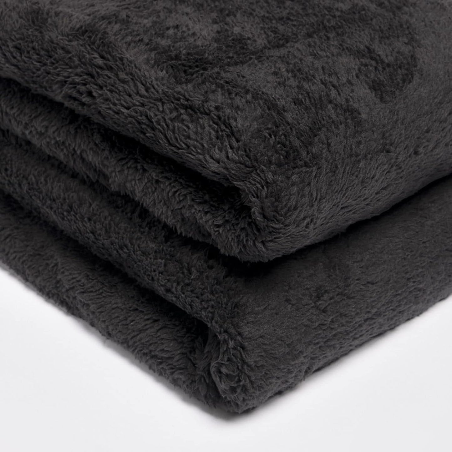 Brentford's Teddy Koc polarowy Duży koc na łóżko Pluszowy Super miękki, ciepły Sofa Narzuta na łóżko Czarny - 150 x 200 cm Łóżka i koce Besuche den Brentfords-Store