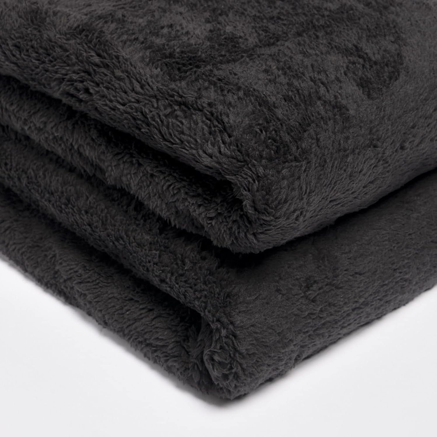 Brentford's Teddy Koc polarowy Duży koc na łóżko Pluszowy Super miękki, ciepły Sofa Narzuta na łóżko Czarny - 150 x 200 cm Łóżka i koce Besuche den Brentfords-Store