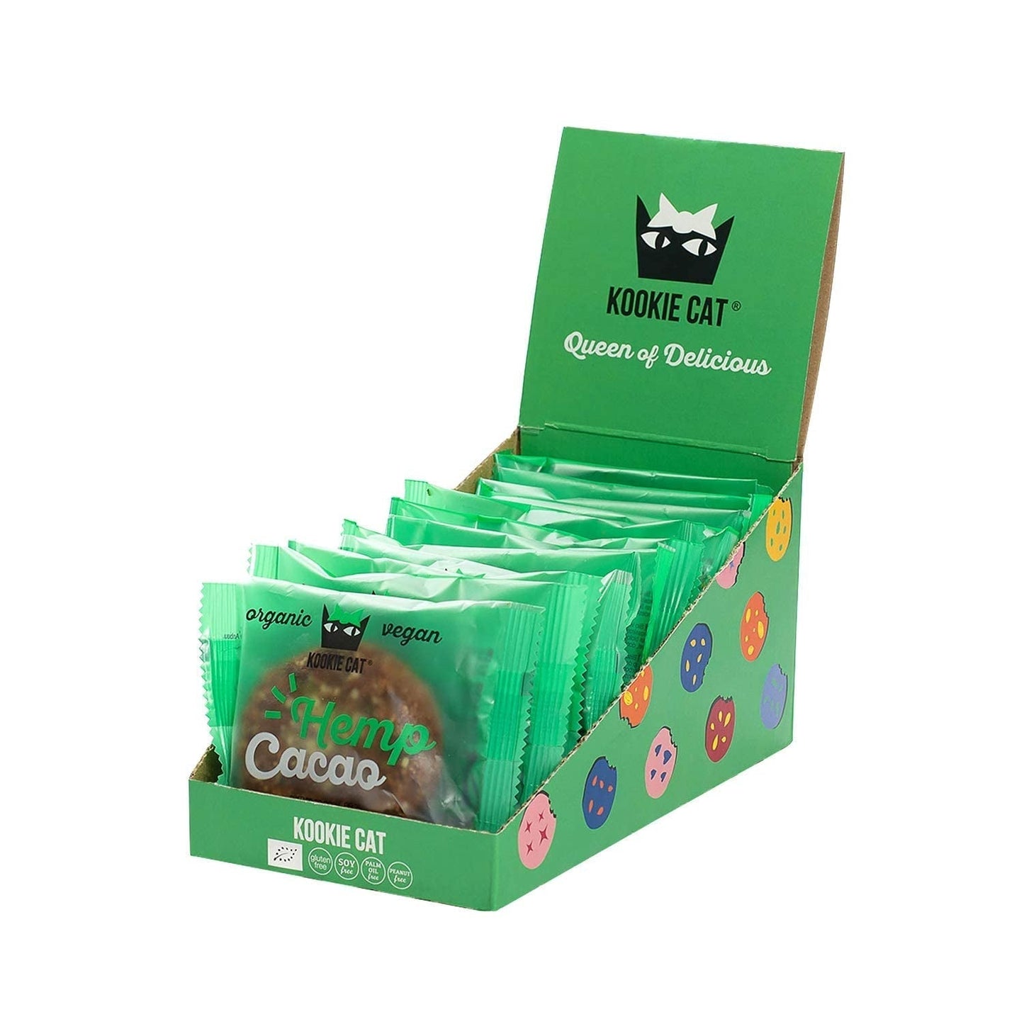 Nasiona konopi i kakao – pakowane pojedynczo, wegańskie, bezglutenowe, bez soi, organiczne ciasteczka z nerkowca i owsa – opakowanie zbiorcze 12 x 50 g