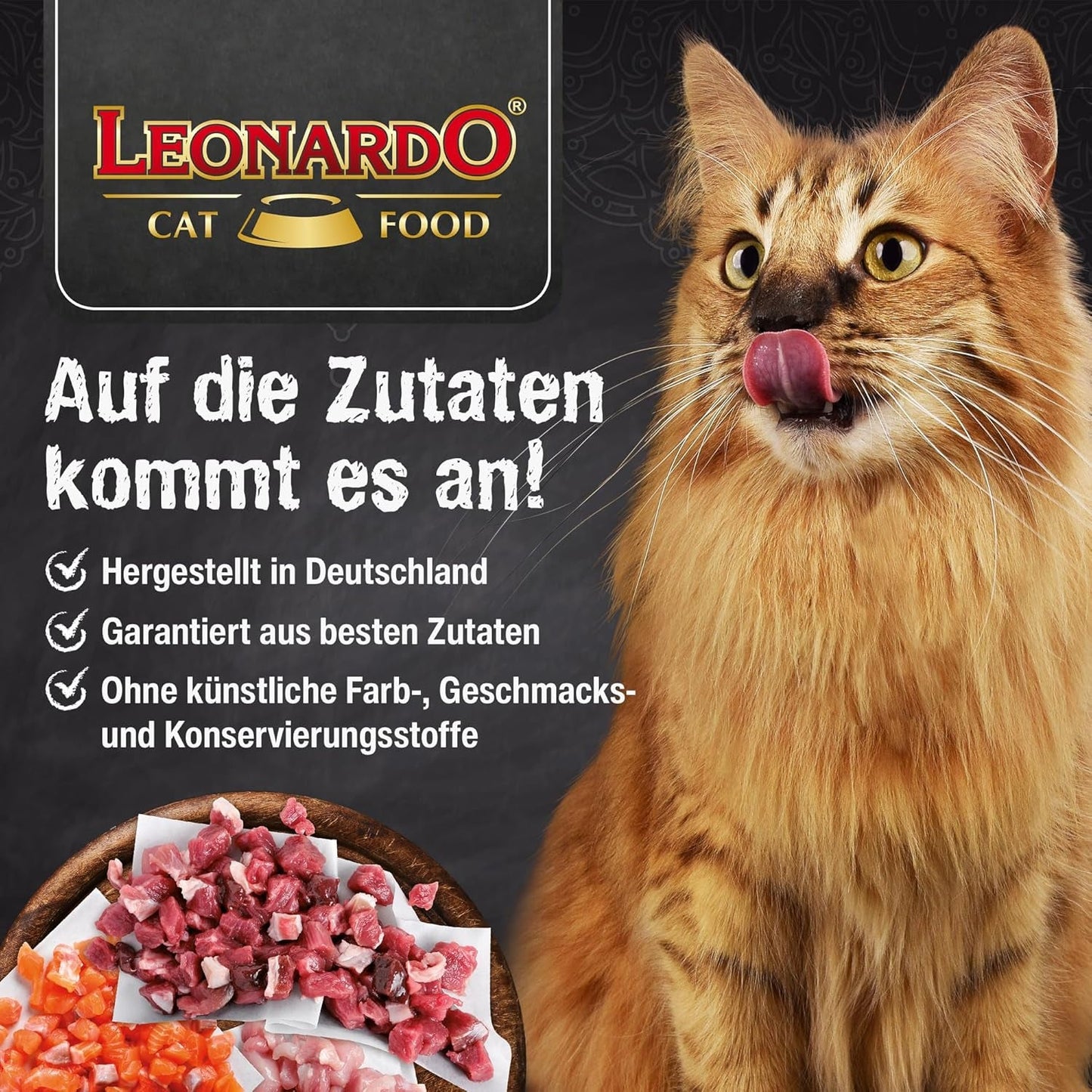 LEONARDO Mokra Karma [6x800g Kaczka] | Bezzbożowa mokra karma dla kotów | Kompletna mokra karma w puszkach