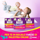Pieluchy Pampers Progressi & Fit Prime Midi, krótki format, 162 pieluszki, rozmiar 3 (4-9 kg), członkostwo online na siłowni na 1 miesiąc w prezencie