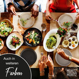 Moritz & Moritz NORDIC 6-osobowy zestaw naczyń obiadowych - 18-częściowy zestaw naczyń obiadowych z czarnej kamionki - skandynawski design - 6-osobowy solidny zestaw naczyń obiadowych do codziennego użytku i dla gości - Łączony zestaw naczyń obiadowych