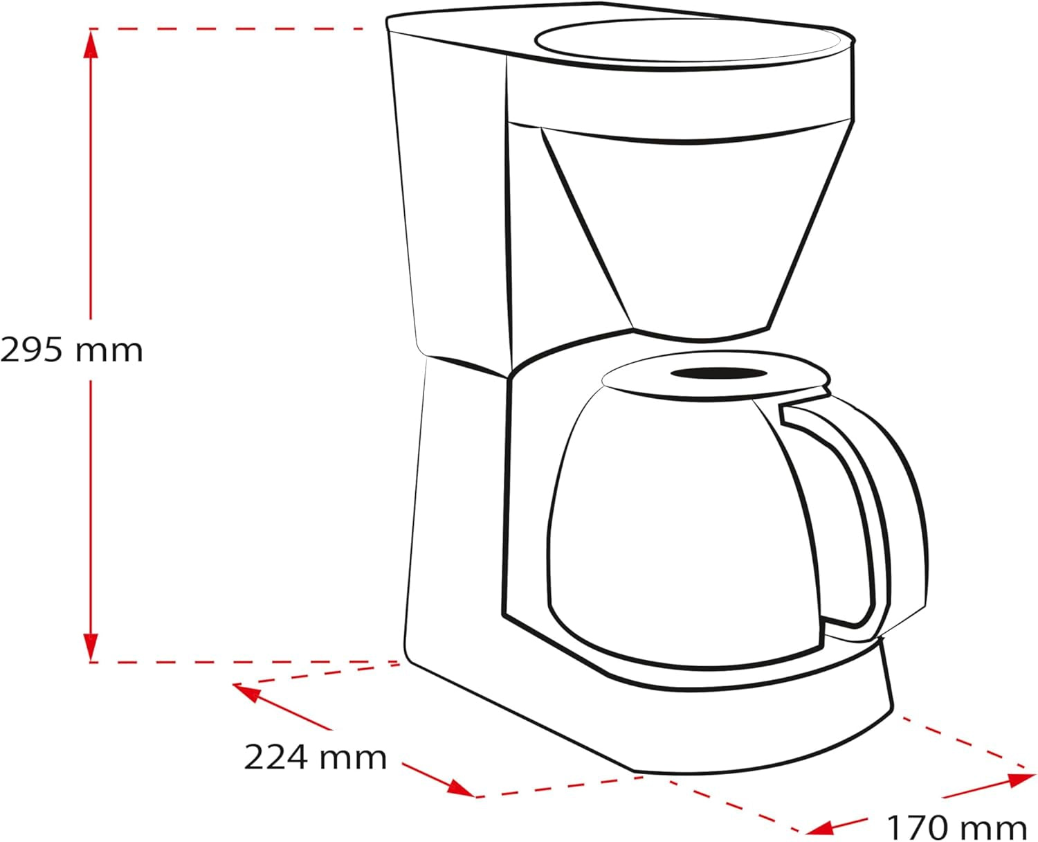 Melitta Easy Top - Ekspres do espresso z filtrem i szklaną karafką, na maksymalnie 10 filiżanek kawy, czarny/stal nierdzewna