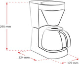Melitta Easy – Ekspres do espresso z filtrem i szklaną karafką, na 10 filiżanek kawy, czarny