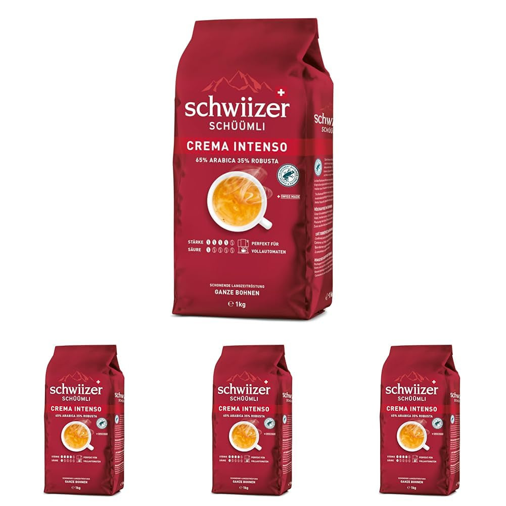 Schwiizer Schüümli Intenso, kapsułka, kawa mielona 1kg - Intensywność 4/5 - Certyfikat UTZ (opakowanie 4 szt.)