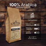 WYCIECZKA KAWOWA Santos Kaffeebohnen 1kg - Mittlere Röstung - Aroma Caramel - Für All Kaffeemaschinen - 100% Arabski