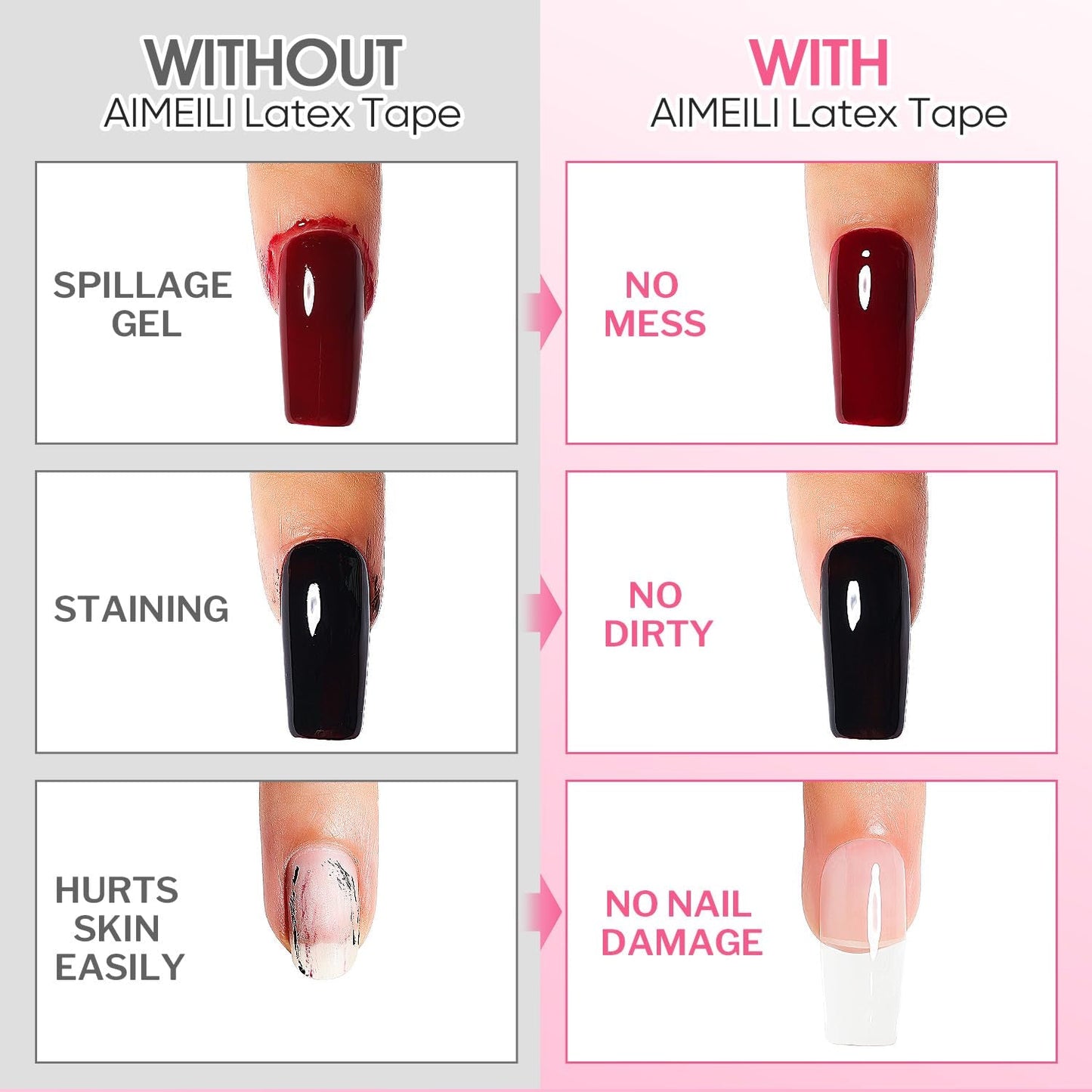 Taśma lateksowa AIMEILI Nagelleck Korrektor Hautschutz Fingerschutz Für Nail Art Palisade Geruchlos Weiß 15Ml