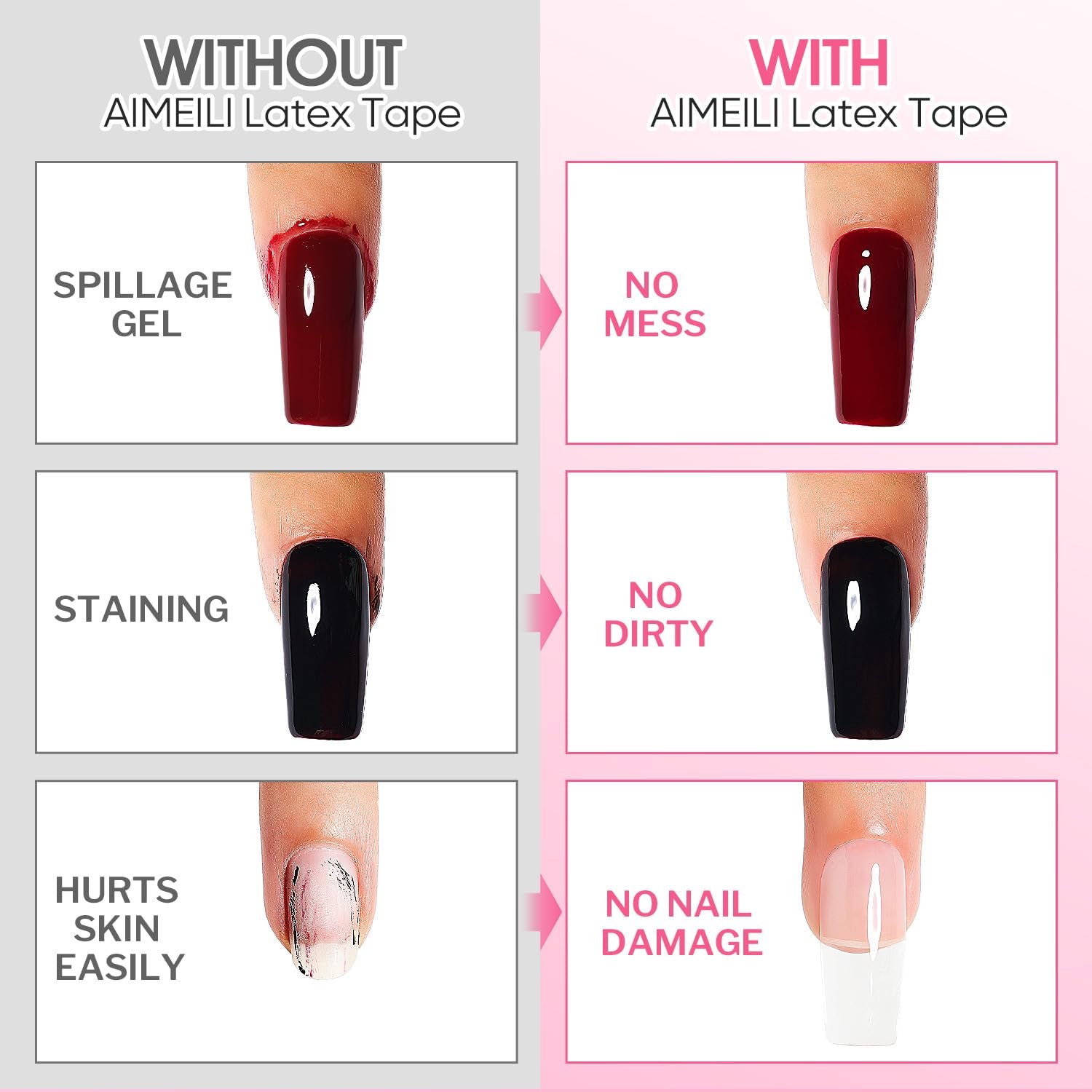 Taśma lateksowa AIMEILI Nagelleck Korrektor Hautschutz Fingerschutz Für Nail Art Palisade Geruchlos Weiß 15Ml